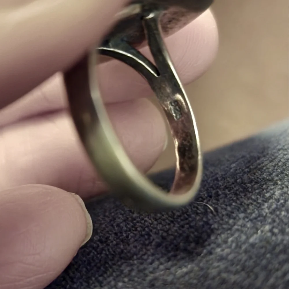 Sterling silver lucite center ring 8.5